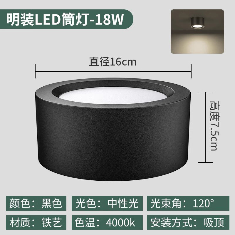 Hanging downlight store office commercial white15w ceiling-mounted 4inch surface-mounted led light 24w no main light ceiling chandelier