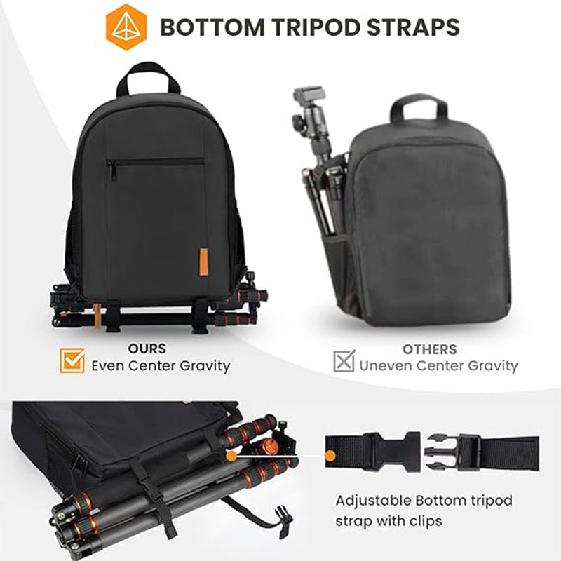 Double shoulder camera bag can hold computer, suitable for Canon Nikon SLR camera bag outdoor travel waterproof large capacity