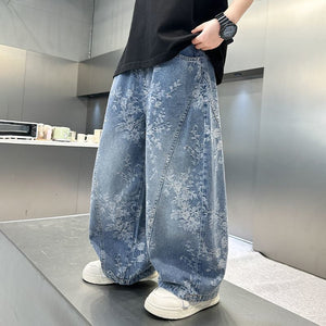 Boys' denim jeans: versatile new styles for mid-to-large children - stylish, casual, loose-fit, spring/autumn trousers for boys