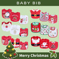 Merry christmas baby bib christmas theme saliva towel baby embroider bib anti-dirty cute
