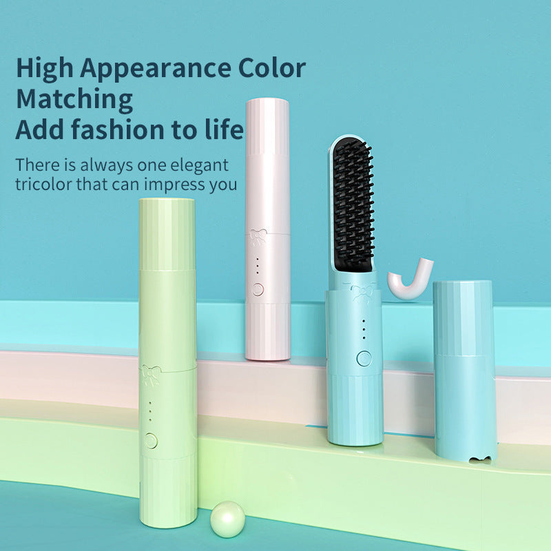 Cross-border explosion MINI hair straightener USB wireless charging hair straightener curling iron portable high-efficiency lazy hair straightener