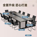 Modern minimalist office desk and chair set - computer desk, office partition, and long table for employees