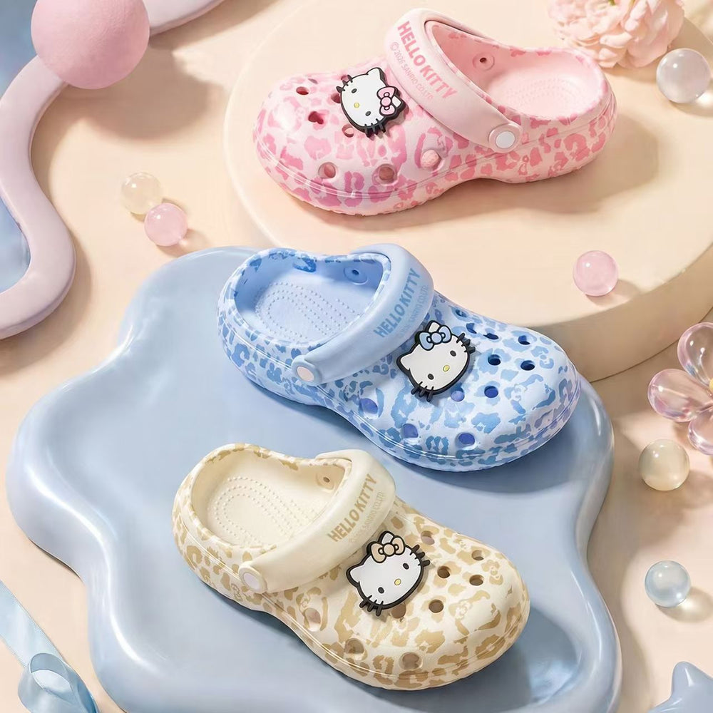 New kitty cat leopard print clogs - women's non-slip, odor-resistant summer outdoor slippers, indoor house slippers