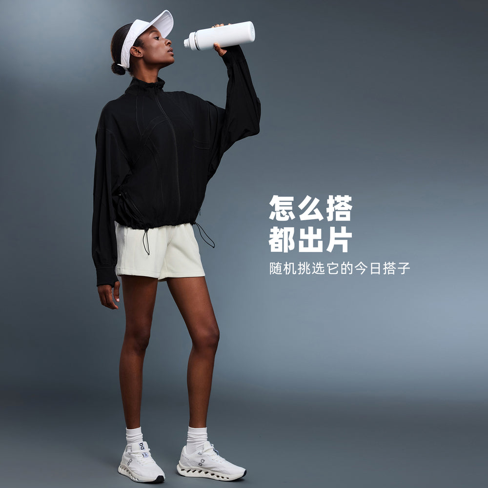 New women's windproof stand collar loose fit jacket - autumn casual versatile drawstring hem activewear d25157