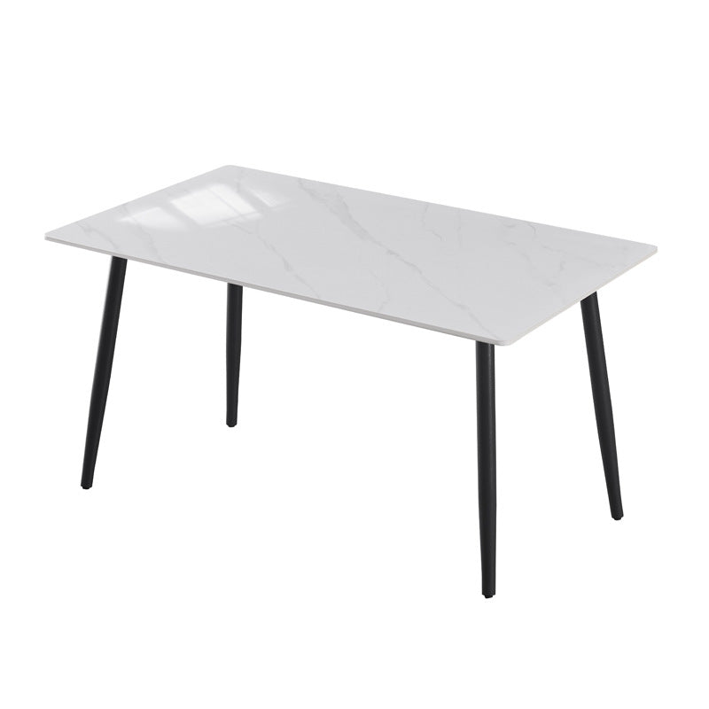 Nordic light luxury sintered stone dining table and chairs - modern minimalist design for small spaces, available in multiple sizes, rectangular shape, easy to clean
