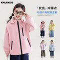 Factory wholesale korean style girls' outdoor multi-color windbreaker autumn new children's clothing small and medium kids hooded jacket