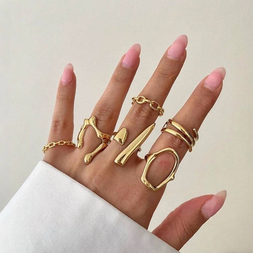 lava ring wholesale women's niche design jewelry light luxury high-end romantic couple rings smooth band accessories