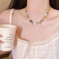 Summer forest atmosphere floral necklace for women 2026 new style accessible luxuryniche style holiday style exquisite clavicle chain accessories