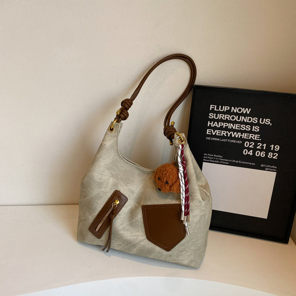 Tote bag women's high-end niche underarm bag 2025 new retro versatile large-capacity commuter shoulder messenger bag