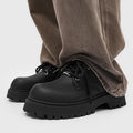 Derby shoes men's thick soleboots black big toe round toe work clothingcleanfitworkwearcasual leather shoes