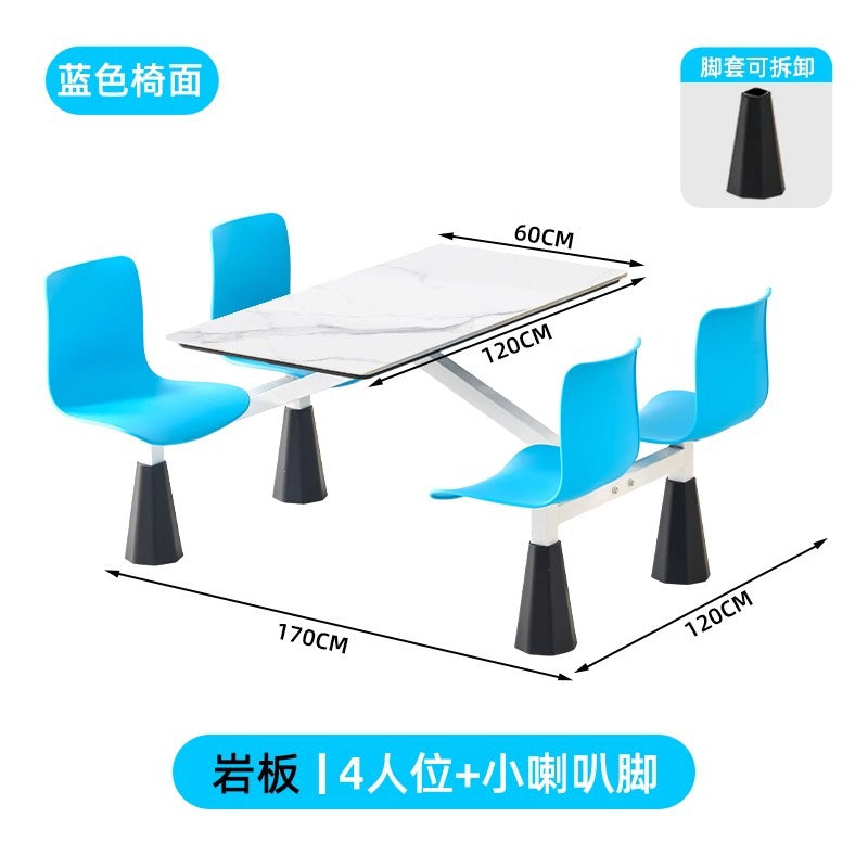 Company school canteen dining table and chair combination staff and students 4 people 6 people dining room table and chair commercial dining table and chair conjoined