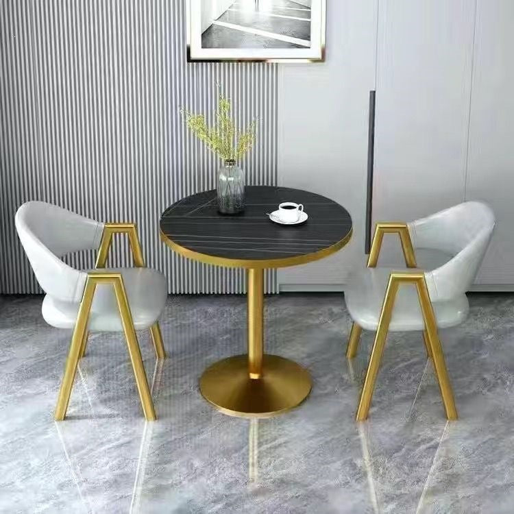 Nordic style negotiation table and chair combination, simple small apartment, milk tea balcony casual small round table, balcony tea table and chair
