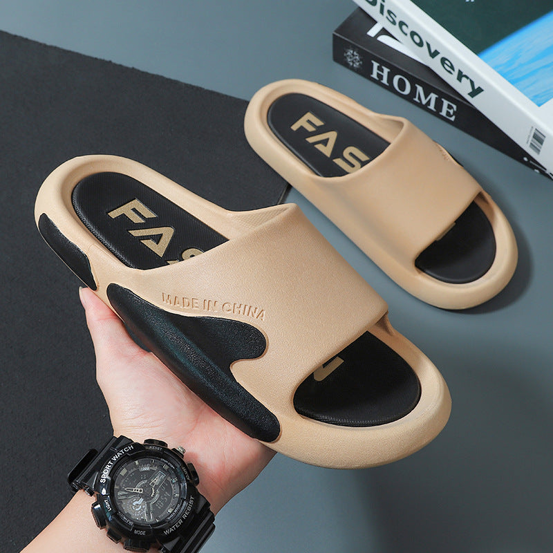 2022new arrival slippersmensummerfashioncoupleoutwear stepping on shit feeling non-slipthick sole home sandals slippers wholesale