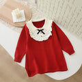 fall/winter new collection: stylish and chic knitted sweater dress for little girls - preppy style