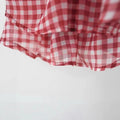 Girls' summer  new sweet princess red plaid patchwork cake vest dress sleeveless princess tutu dress