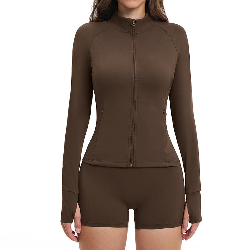 brushed new arrival yoga suit silmslimming look quick-drying fitness clothes outdoor running sports suit for women 4520