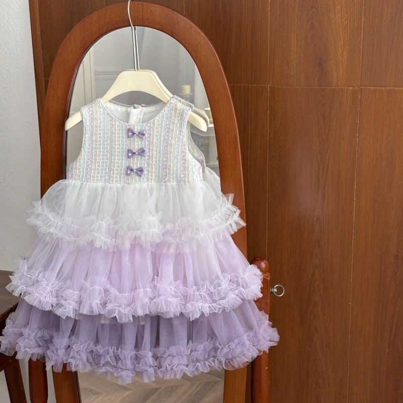 summer girls' tulle dress - toddler & little girl - summer style, tiered princess dress, trendy cake skirt