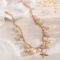 Wholesale women's necklace accessories - european & american style, bohemian starfish & seashell, high-end faux pearl choker necklace