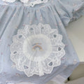 Girls' korean style lace dress -  new collection - kids' bubble short sleeve sweet dress - baby girl floral fashion dress