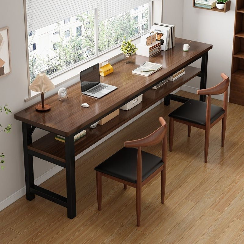 Computer desk single double layer office desk complete set rectangular training workbench for home living room desktop storage study table
