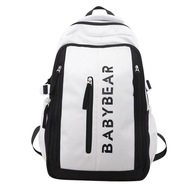 School bag for female college students, Korean version for junior high school students, high school, large-capacity burden reduction backpack for men's middle school students, casual backpack.