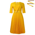 Q117  plus size women's clothing  summer new fashion solid color elegant v-neck pleated african dress