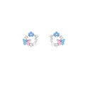 Sweet gradient butterfly flower stud earrings - women's high-end, light luxury design, elegant, fresh, and gentle style earrings