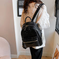 Large capacity women's bag 2025 new korean retro crocodile pattern commuter backpack women's travel laptop backpack