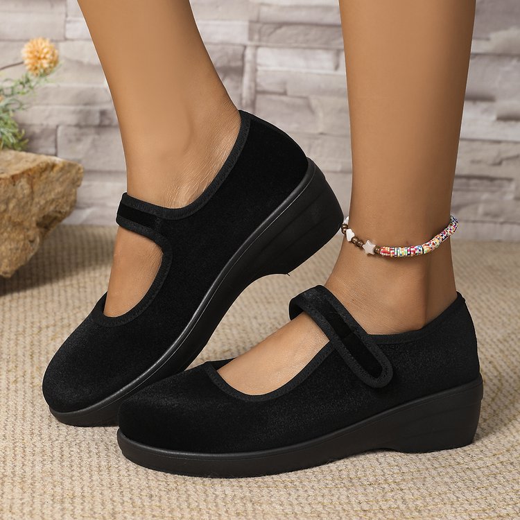 Export flat suede mary jane rocking shoes  new arrivalspring & fallplus size red gentle late fairy