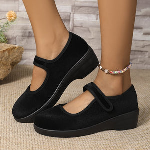 Export flat suede mary jane rocking shoes  new arrivalspring & fallplus size red gentle late fairy