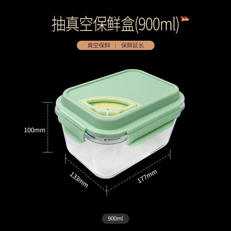 Portable glass portable lunch box household high temperature resistant with lid microwave refrigerator storage box fruit sealed fresh-keeping box
