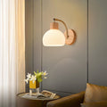 Walnut wall lamp - nordic style pull chain switch, natural wood finish, rotatable, modern minimalist solid wood bedside lamp for bedroom and living room