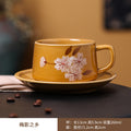 Nordic retro underglaze ceramic coffee cup exquisite afternoon tea milk gift cup and saucer set mug