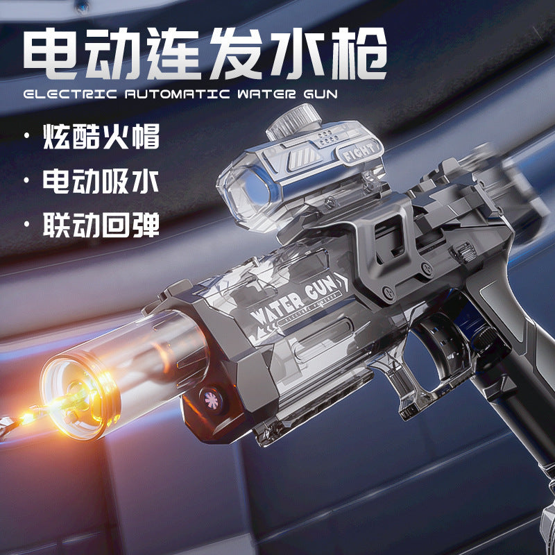 wholesale hot-selling fire-breathing electric water gun, ice mouse fire light, manual and automatic ice explosion foreign trade electric water gun toy