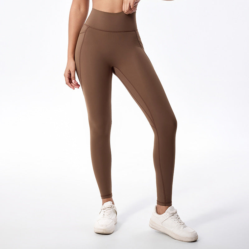 in stock thin tight-fitting breathable fitness clothing suit high waist hip lifting outdoor sports yoga clothing suit for women