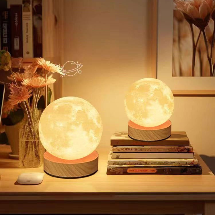 Desktop rgb moon night light - bedside bedroom usb plug-in moon lamp with switch - mini table lamp - fcc certified