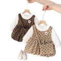 New arrival baby girl spring long sleeves fake suspender skirt girldress spring autum little princess style spring & fall skirt