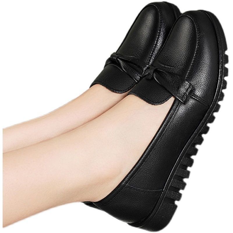 【100% soft leather】comfortable leather shoes for women - soft upper & sole, anti-slip, flat shoes for seniors & middle-aged women