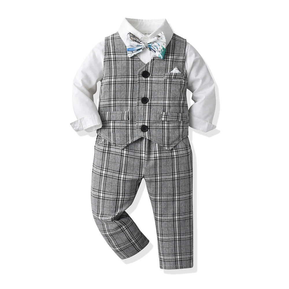 Spring & fallkids suit suit handsome boy flower girl vest dress baby boy first birthday medium big child suit