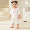 Baby pajamas modal cotton thin style kids' loungewear summer boys' and girls' three-quarter sleeve air conditioning suit two-piece set