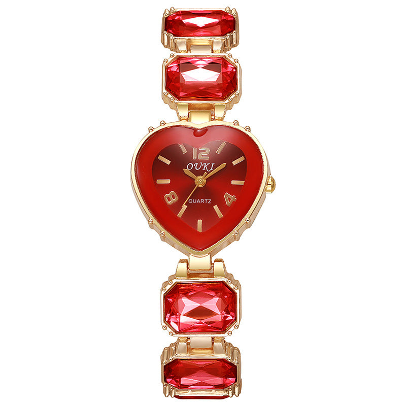New arrival small sugar cube quartz watch cross-border hot selling heart-shaped elegant women's watch high-value women's bracelet watch
