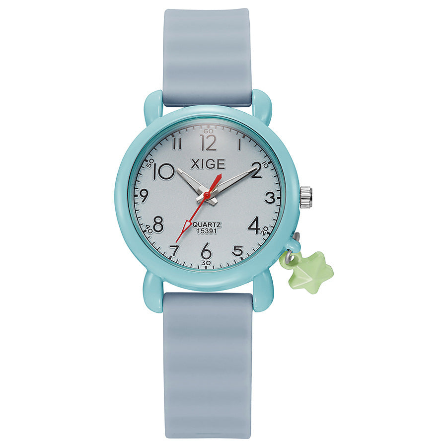 New arrival exam-specific kids quartz watch women's high-looking waterproof student niche style forest style retro women's watch