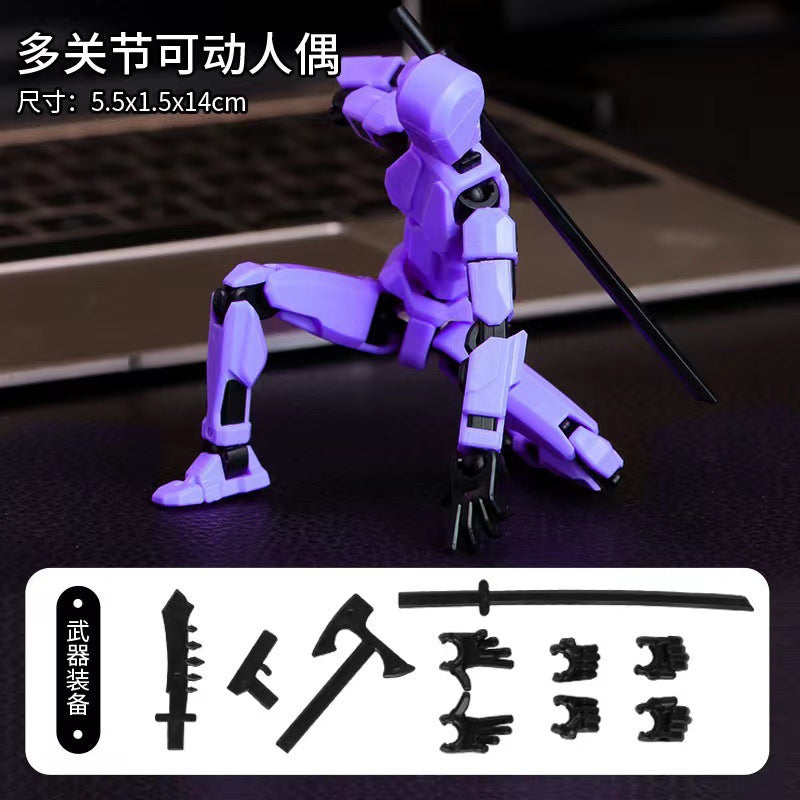 Multi-joint movable doll 3d printed hand board lucky 13 doll full body movable robot decompression toy artifact