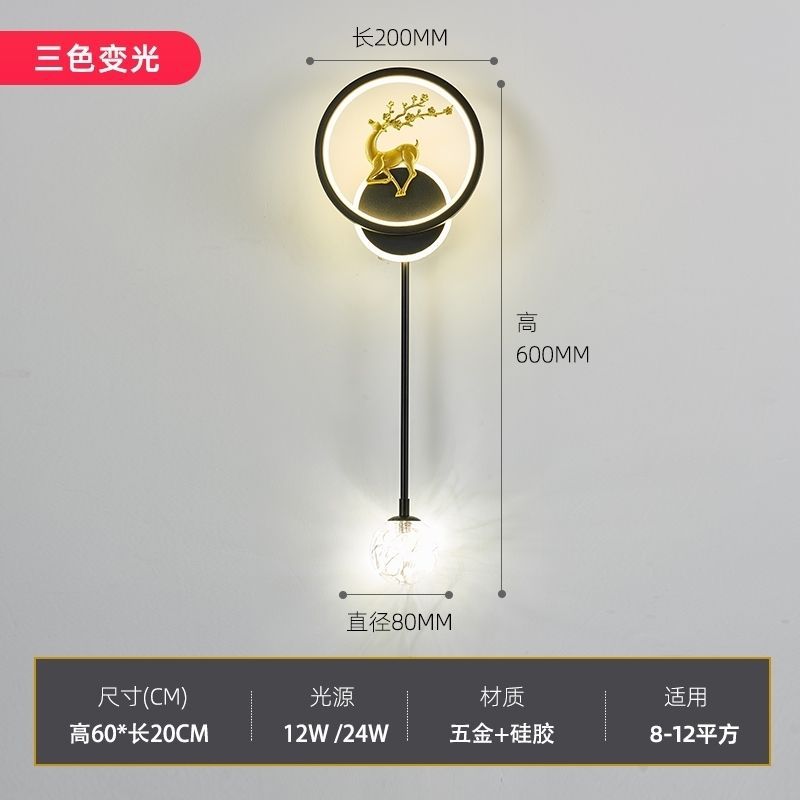 New arrival wall lamp deer head normcoreaccessible luxury modern pastoral style grids starry sky spotlight background wall master bedroom pair