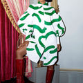 D191 independent station  new long-sleeved printed puff sleeve loose large size shirt skirt cross-border fashion dress