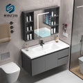 Thickened space honeycomb aluminum bathroom cabinet combination washbasin cabinet basin smart mirror cabinet washbasin basin ceramic all-in-one basin