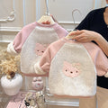 Autumn/winter girls' trendy three-layer quilted padded jacket, thickened baby girl outerwear, kids' warm clothing, casual fashion children's wear