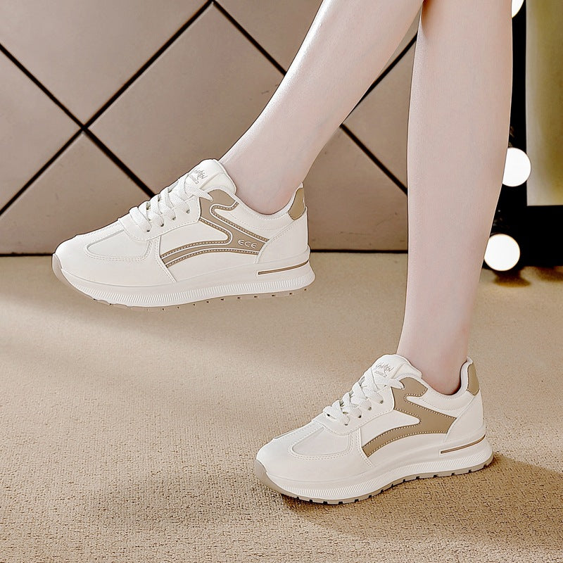 plus size flat sneakers, white canvas shoes, lightweight soft sole non-slip women's autumn skate shoes, casual sneakers for women