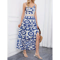 code new arrival  original women's elegancecut out waist exposed printingdress