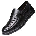 New arrival business hole cool leather shoes men's casual wedding groom british sandals summer breathable youth pointed toe men's shoes
